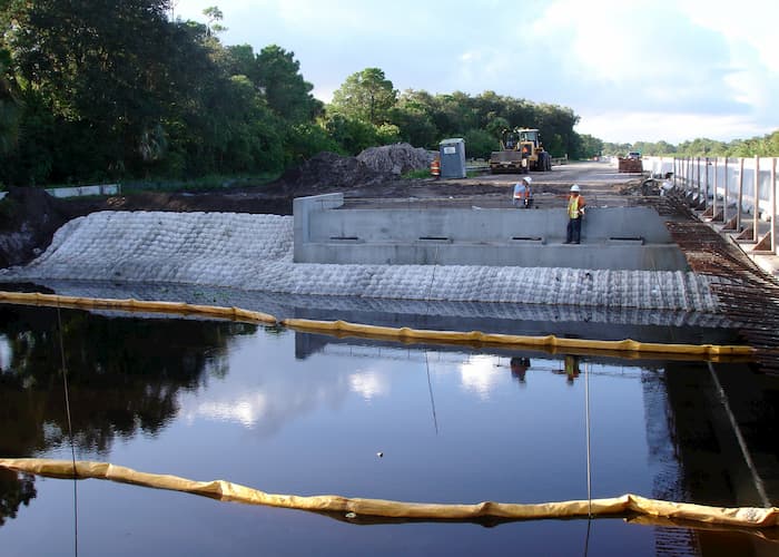 Abutment_Protection_2 Installation of abutment protection in waterway