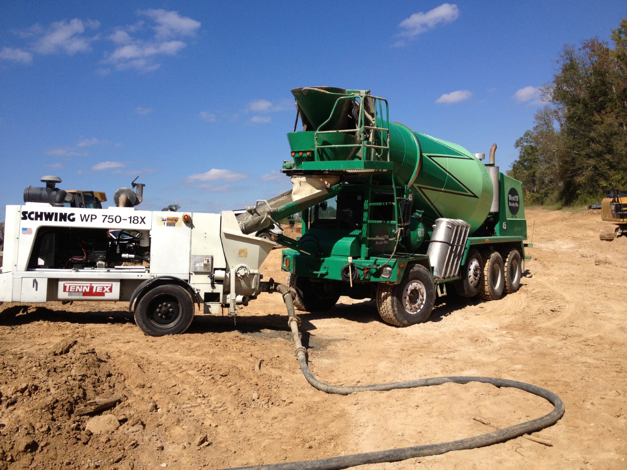 Installation-of-Hydrotex-Articulating-Block-Mats Pumping concrete for articulating block system install
