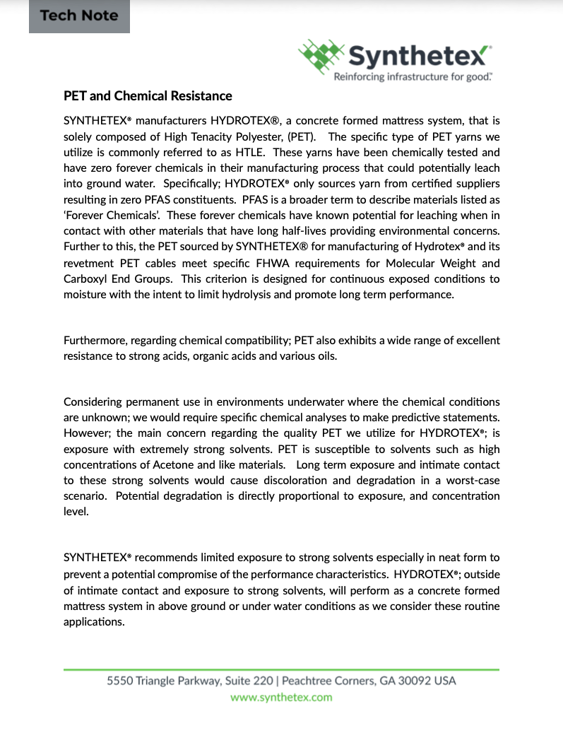 PET and Chemical Resistance Tech Notes