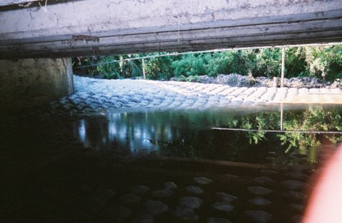articulated-concrete-block-mats-1 Phone image of articulating block installed under bridge
